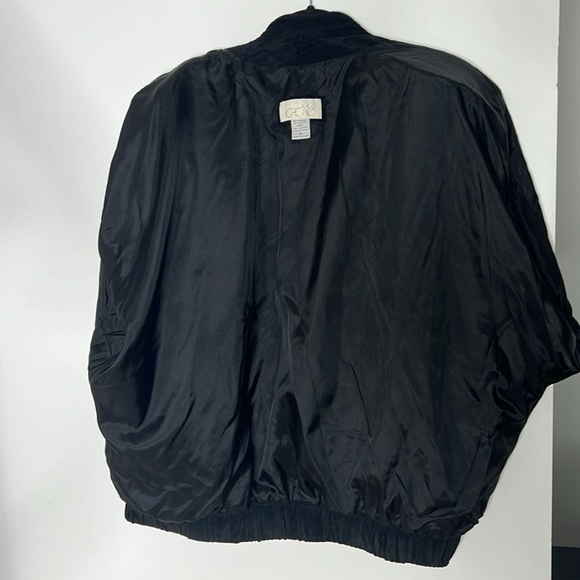 Cache Sz M Vintage Black Suede Snakeskin and Velvet Appliqué Bomber Zip Jacket - Picture 15 of 16